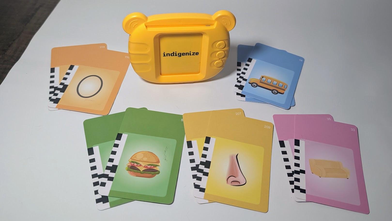 Indigenize flashcard reader (front)