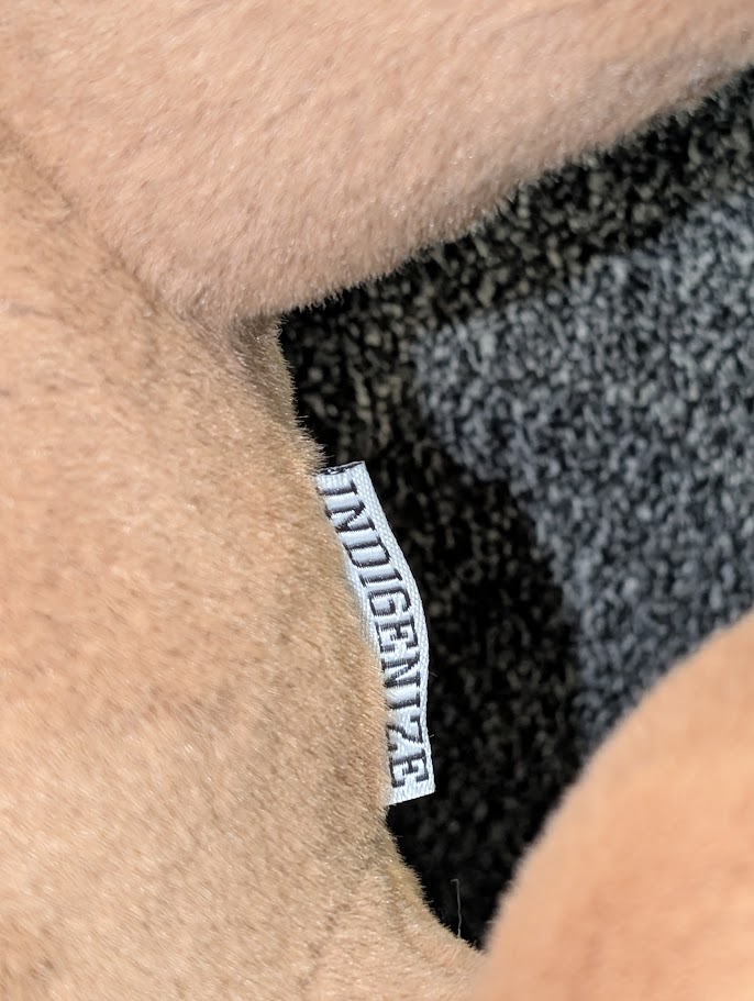 Indigenize plush tag detail